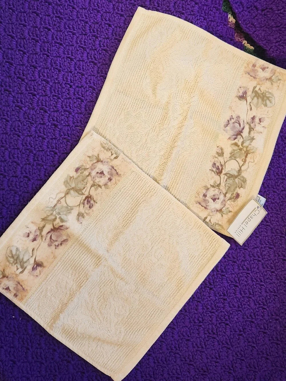 CHERI BLUM Original Artwork Croscill Home Fashions Floral Washcloth Set Of 2